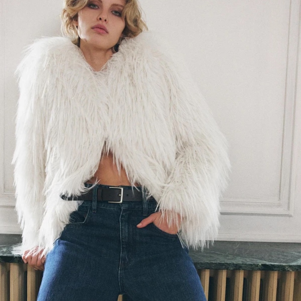 Zara FAUX FUR JACKET ZW COLLECTION
